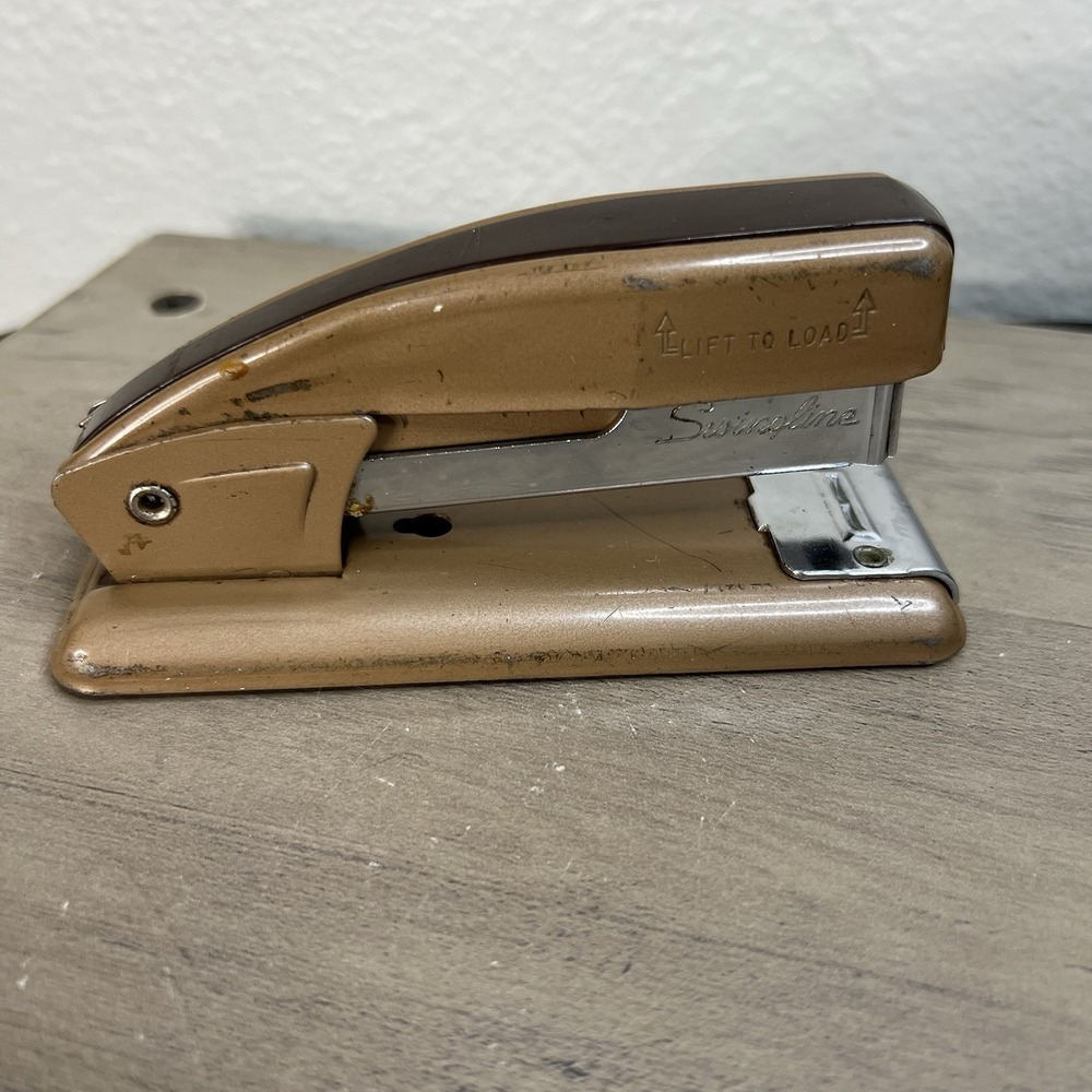 Vintage Swingline 99 Stapler Rare Tan Brown Mini Stapler 4.5" Tested Works Good